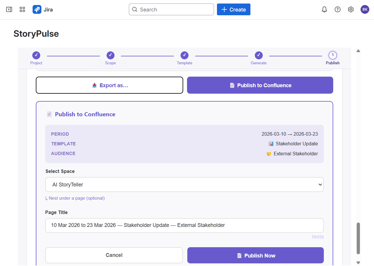 Publish to Confluence